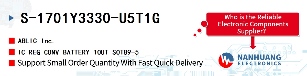 S-1701Y3330-U5T1G ABLIC IC REG CONV BATTERY 1OUT SOT89-5