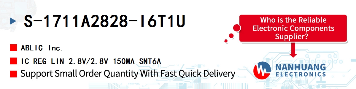 S-1711A2828-I6T1U ABLIC IC REG LIN 2.8V/2.8V 150MA SNT6A
