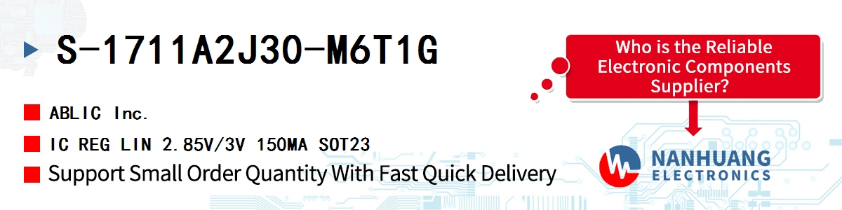 S-1711A2J30-M6T1G ABLIC IC REG LIN 2.85V/3V 150MA SOT23