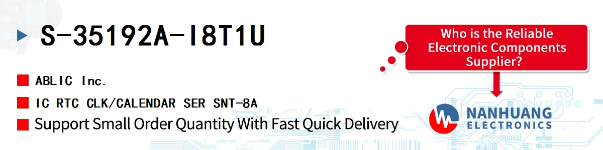 S-35192A-I8T1U ABLIC IC RTC CLK/CALENDAR SER SNT-8A