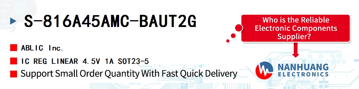 S-816A45AMC-BAUT2G ABLIC IC REG LINEAR 4.5V 1A SOT23-5