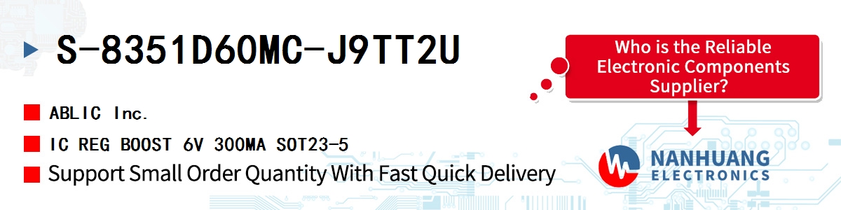S-8351D60MC-J9TT2U ABLIC IC REG BOOST 6V 300MA SOT23-5